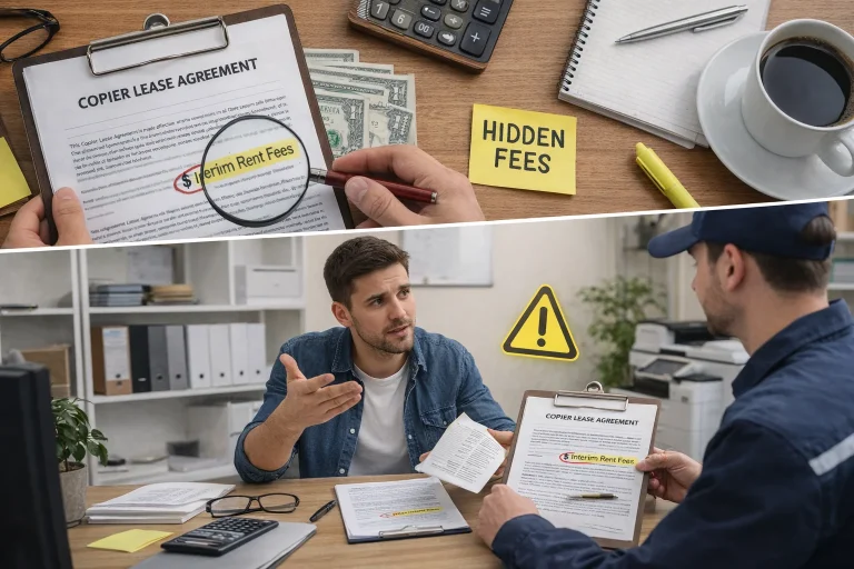 Highlighting hidden fees and "interim rent" scams within Cleveland copier lease traps.